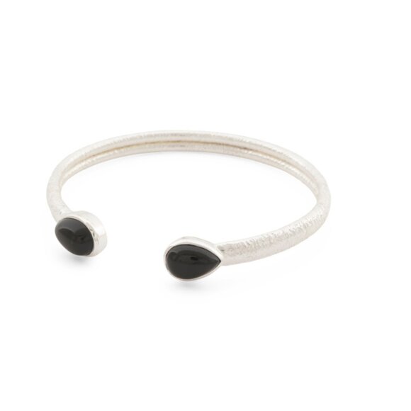 SHAANTI JEWELSIndia Sterling Silver Black Onyx Cuff Bracelet